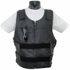 Vance MV101 Men's Bulletproof Style Biker Leather Motorcycle Vest -Motorcycle Helmets Shop 13775 49601.1661286325