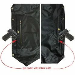 Vance MV106 Tall Size Mens Black Concealed Carry Ten Pocket Leather Vest -Motorcycle Helmets Shop 13889 08889.1661286525