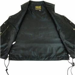 Vance MV106 Tall Size Mens Black Concealed Carry Ten Pocket Leather Vest -Motorcycle Helmets Shop 13890 98478.1661286526