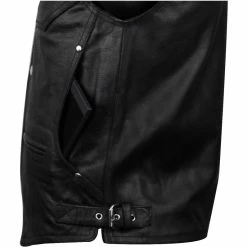Vance MV111 Mens Black Deep Pocket Leather Motorcycle Biker Vest -Motorcycle Helmets Shop 13961 02724.1661286202