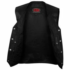 Vance MV111 Mens Black Deep Pocket Leather Motorcycle Biker Vest -Motorcycle Helmets Shop 13962 70161.1661286203