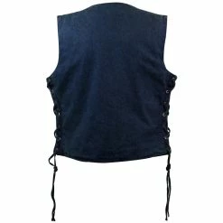 Jafrum LV775 Women's Black Or Blue Six Pocket Concealed Carry Denim Vest