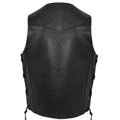 Vance VL922 Men's Black Side Laces Premium Cowhide Leather Biker Motorcycle Vest -Motorcycle Helmets Shop 1490403 60381.1662114348