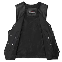 Vance VL921S Men's Black Biker Leather Motorcycle Vest -Motorcycle Helmets Shop 1490419 83828.1662115496