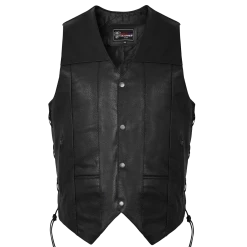 Vance VL915 Men's Black Premium Cowhide Ten Pocket Leather Vest 10 Vance VL915 Men's Black Premium Cowhide Ten Pocket Leather Vest -Motorcycle Helmets Shop 1490429 60604.1662117110