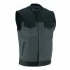 Vance Leathers Men's Grey Denim & Leather Motorcycle Vest With CCW Pockets 2 Vance Leathers Men's Grey Denim & Leather Motorcycle Vest With CCW Pockets -Motorcycle Helmets Shop 1516434 62279.1665807693