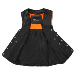 Women's Five Snap Leather Vest With Conceal Carry Pocket -Motorcycle Helmets Shop 1529759 68232.1668202382