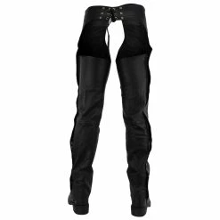 Jafrum Premium Cowhide Deep Pocket Motorcycle Leather Chaps