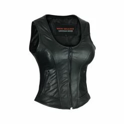 High Mileage HML1041 Womens Lady Biker Leather Motorcycle Vest
