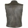 High Mileage HMM914DB Mens Premium Cowhide Distressed Brown SOA Style Biker Club Leather Motorcycle Vest