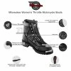 Womens Milwaukee Motorcycle Clothing Company MMCC Throttle Motorbike Biker Riding Black Leather Boots -Motorcycle Helmets Shop 32150 37640.1661286381