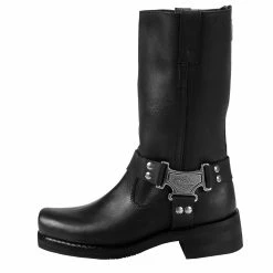 Mens Milwaukee Motorcycle Clothing Company MMCC Classic Harness Motorbike Biker Riding Black Leather Boots