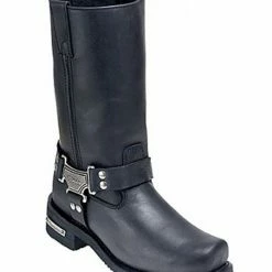 Mens Milwaukee Motorcycle Clothing Company MMCC Classic Harness Motorbike Biker Riding Black Leather Boots -Motorcycle Helmets Shop 32286 87901.1661286156