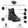 Womens Milwaukee Motorcycle Clothing Company MMCC Accelerator Motorbike Biker Riding Black Leather Boots -Motorcycle Helmets Shop 32337 16377.1661286419