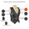 Women's Leather Vest With Stretchable Sides -Motorcycle Helmets Shop 32392 59269.1661286413