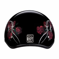 Daytona Women's Skull Cap Barbed Roses Half Helmet -Motorcycle Helmets Shop 34740 59649.1661286330