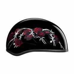 Daytona Women's Skull Cap Barbed Roses Half Helmet