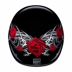 Daytona Skull Cap Rose Half Helmet -Motorcycle Helmets Shop 34837 04362.1661286586