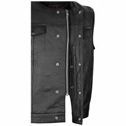 Vance VL919BP Men's Black Premium Cowhide Leather Biker Motorcycle Vest With Quick Access Conceal Carry Pockets And Paisley Liner -Motorcycle Helmets Shop 35073 59142.1661286596