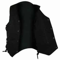 Vance VB915BK Mens Black Ten Pocket Denim Motorcycle Vest -Motorcycle Helmets Shop 36539 98307.1661286433