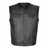 Vance VL919 Men's Black Premium Cowhide Leather Biker Motorcycle Vest With Quick Access Conceal Carry Pockets -Motorcycle Helmets Shop 36911 85272.1661286220