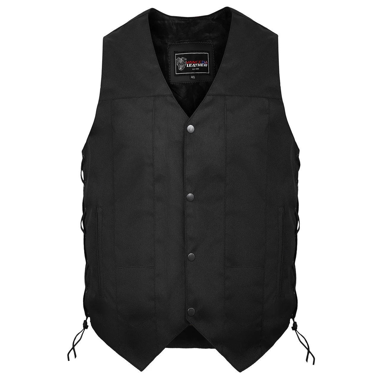 Men's Premium Black Textile Motorcycle 10 Pocket Vest With Dual Conceal Carry Pockets - Perfect For Every Biker Versatile & Durable 5 Men's Premium Black Textile Motorcycle 10 Pocket Vest With Dual Conceal Carry Pockets - Perfect For Every Biker Versatile & Durable - Image 3