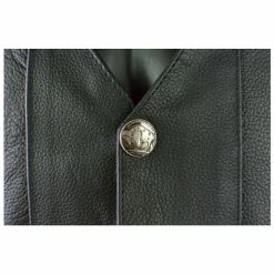 Vance VL907 Mens Black Premium Cowhide Leather Biker Motorcycle Vest With Buffalo Nickel Snaps And Conceal Carry Pocket 17 Vance VL907 Mens Black Premium Cowhide Leather Biker Motorcycle Vest With Buffalo Nickel Snaps And Conceal Carry Pocket -Motorcycle Helmets Shop 40274 55028.1661286453