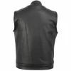 Vance VL914H Mens Black Premium Cowhide Leather Motorcycle Biker SOA Style Club Vest With Hoodie