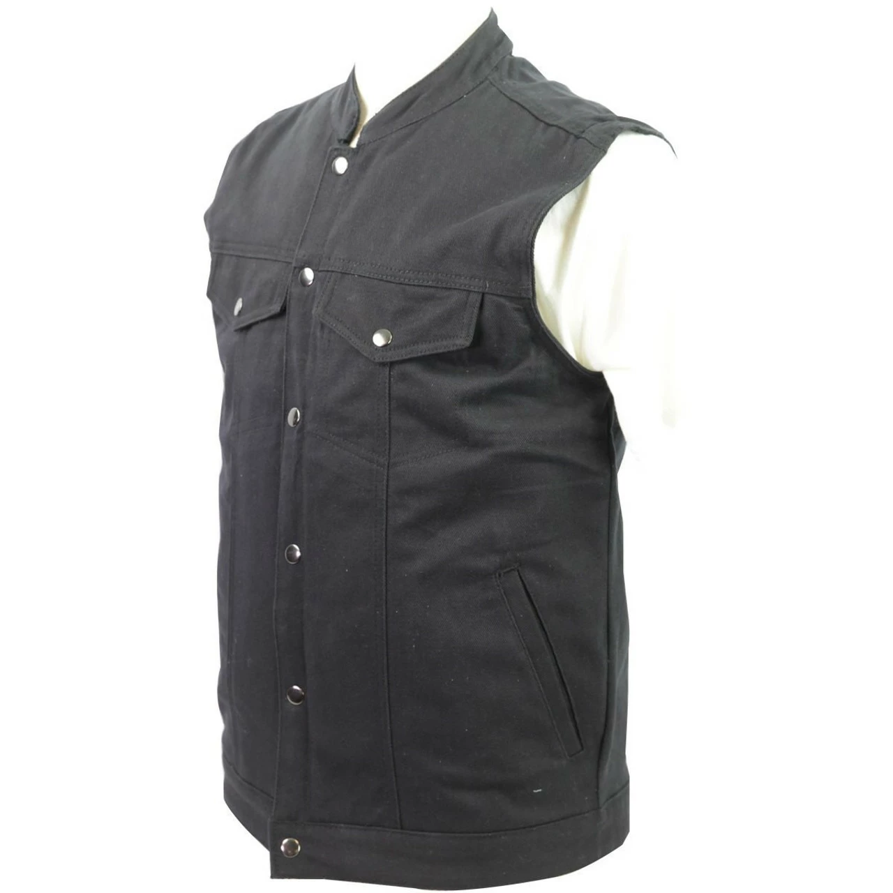 Vance VB920 Mens Black Heavy Duty Concealed Carry Denim Motorcycle Vest 5 Vance VB920 Mens Black Heavy Duty Concealed Carry Denim Motorcycle Vest - Image 3