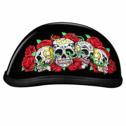 Daytona Novelty Eagle With Rose Skulls Half Helmet -Motorcycle Helmets Shop 43688 14507.1661286310