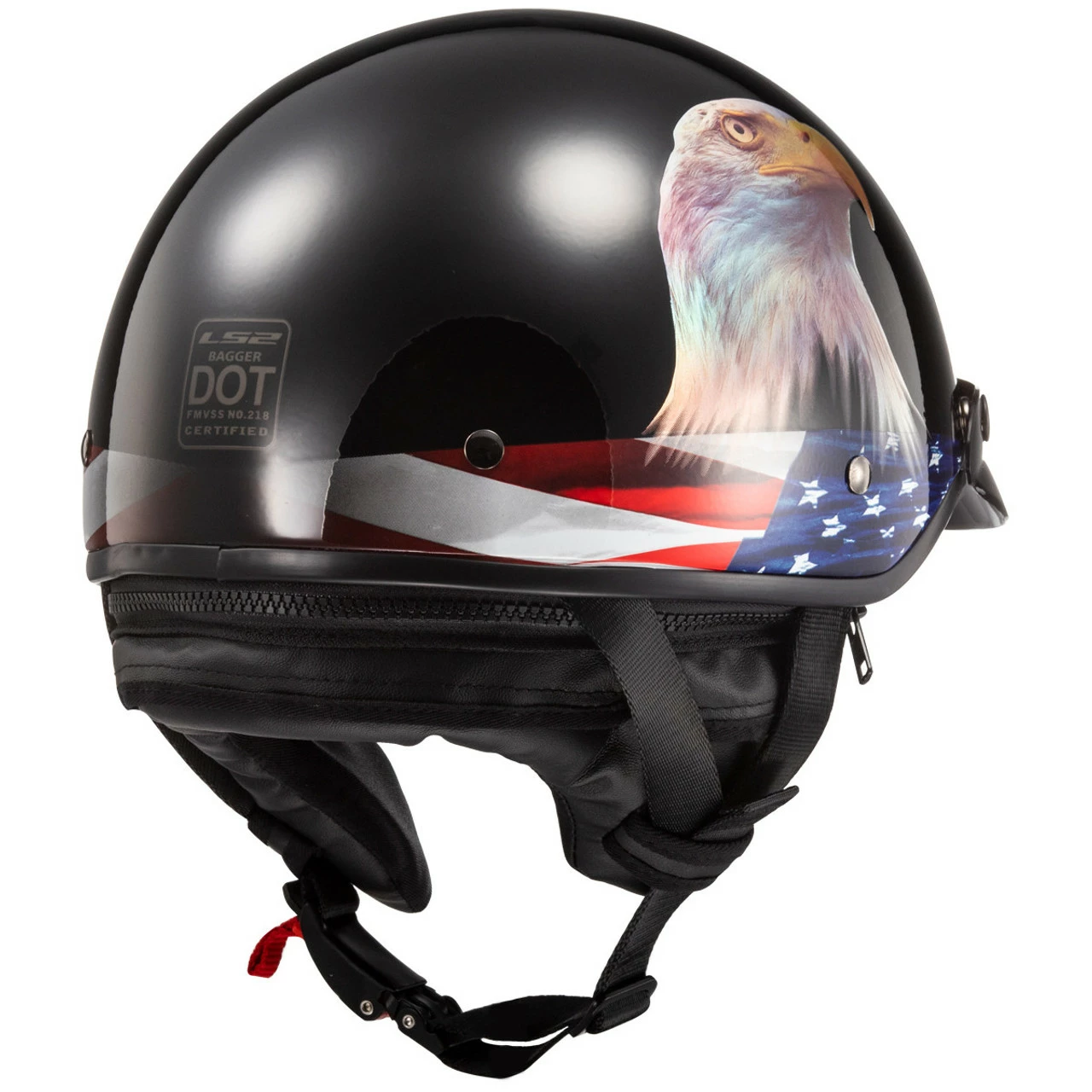 LS2 Bagger Murica Eagle Half Helmet 7 LS2 Bagger Murica Eagle Half Helmet - Image 5
