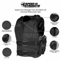 Speed And Strength True Grit Mens CE Armored Motorcycle Vest