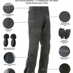 Joe Rocket Ballistic 7.0 Waterproof Tall Mens Textile Motorcycle Pant