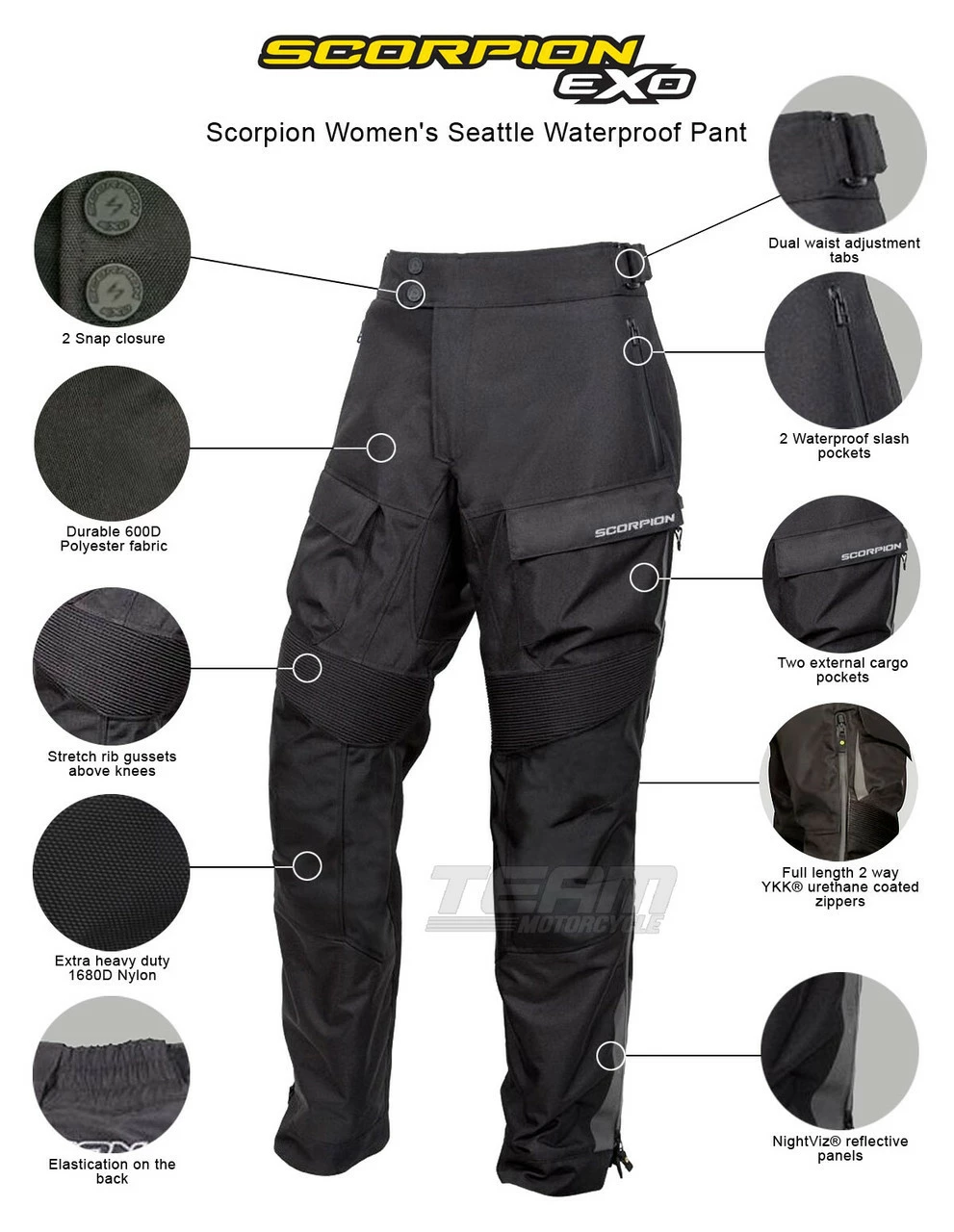 Scorpion Women's Seattle Waterproof Pant 3 Scorpion Women's Seattle Waterproof Pant