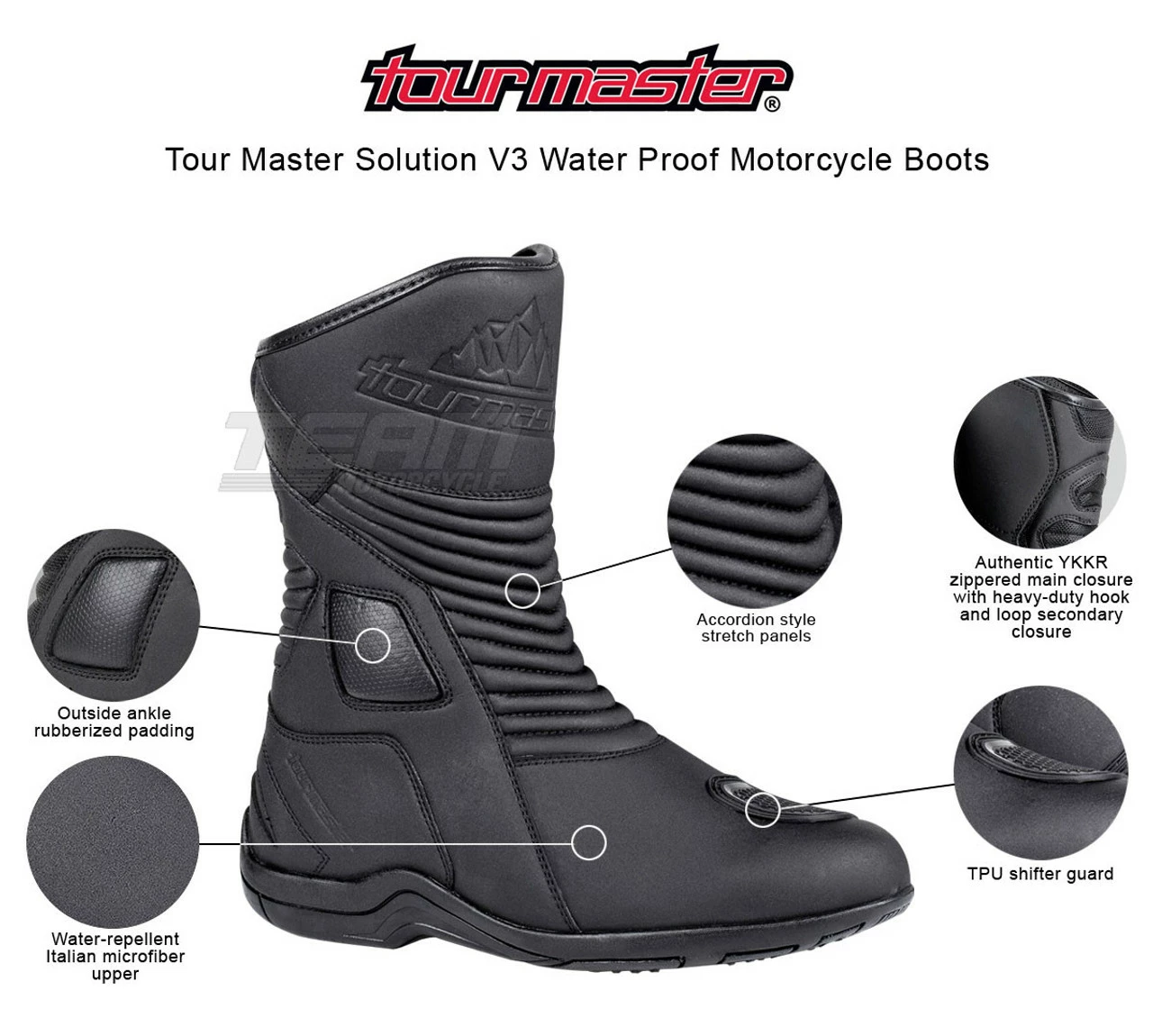 Tour Master Solution V3 Water Proof Motorcycle Boots 3 Tour Master Solution V3 Water Proof Motorcycle Boots