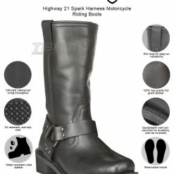 Highway 21 Spark Harness Motorcycle Riding Boots