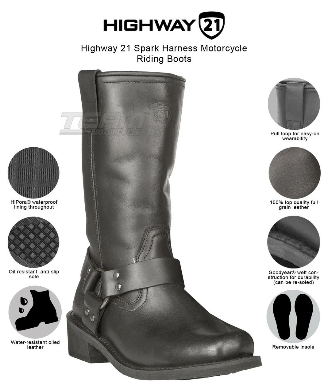 Highway 21 Spark Harness Motorcycle Riding Boots 3 Highway 21 Spark Harness Motorcycle Riding Boots