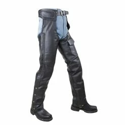 Vance Leather VL802S Mens And Womens All Season Black Zip-out Insulated Thermal Liner Braided Biker Leather Motorcycle Chaps -Motorcycle Helmets Shop 51682 12560.1661286437