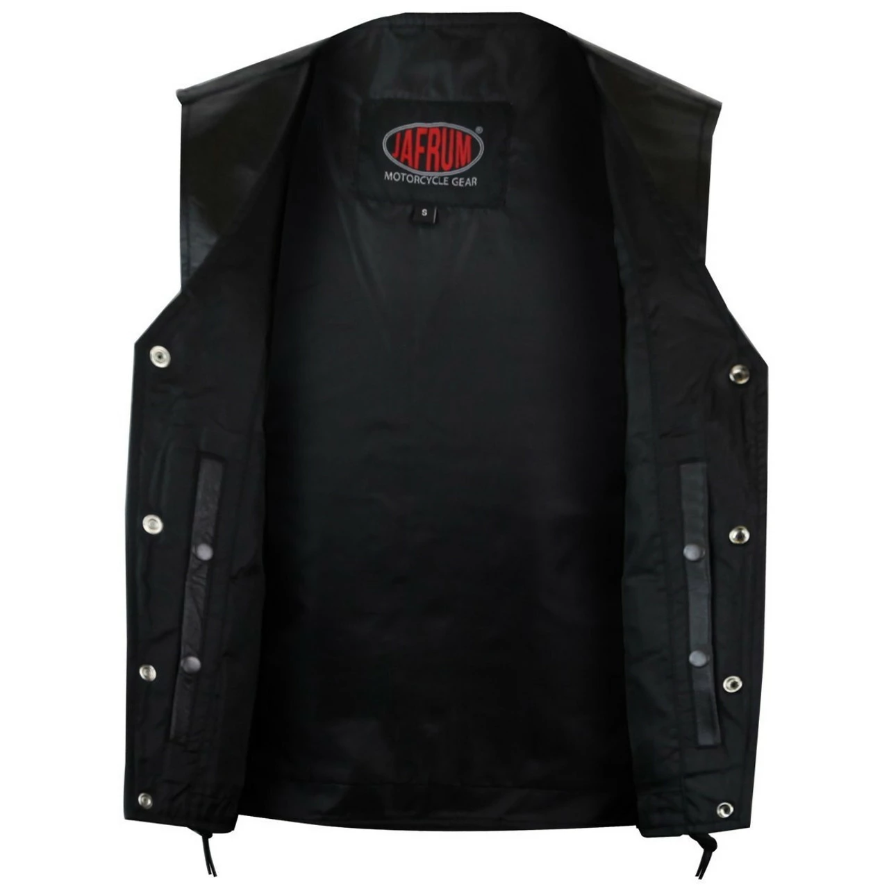 Vance VL939S Mens Black Straight Bottom Leather Motorcycle Vest 4 Vance VL939S Mens Black Straight Bottom Leather Motorcycle Vest - Image 2