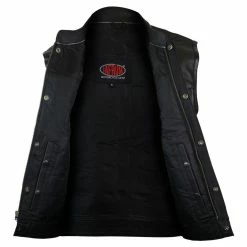 Vance VL912S Mens Black SOA Club Style Leather Motorcycle Vest With Side Laces 10 Vance VL912S Mens Black SOA Club Style Leather Motorcycle Vest With Side Laces -Motorcycle Helmets Shop 52072 04623.1661286594