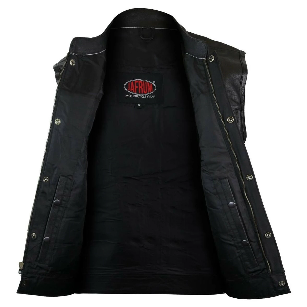 Vance VL912S Mens Black SOA Club Style Leather Motorcycle Vest With Side Laces 5 Vance VL912S Mens Black SOA Club Style Leather Motorcycle Vest With Side Laces - Image 3