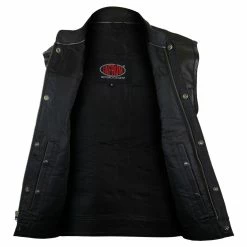 Zipper And Snap Closure Concealed Carry SOA Style Leather Vest-MV121 -Motorcycle Helmets Shop 596845 49725.1676024527