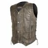 High Mileage HMM915DB Mens Distressed Brown Premium Cowhide Ten Pocket Leather Motorcycle Vest 2 High Mileage HMM915DB Mens Distressed Brown Premium Cowhide Ten Pocket Leather Motorcycle Vest -Motorcycle Helmets Shop 63456 64676.1661286324