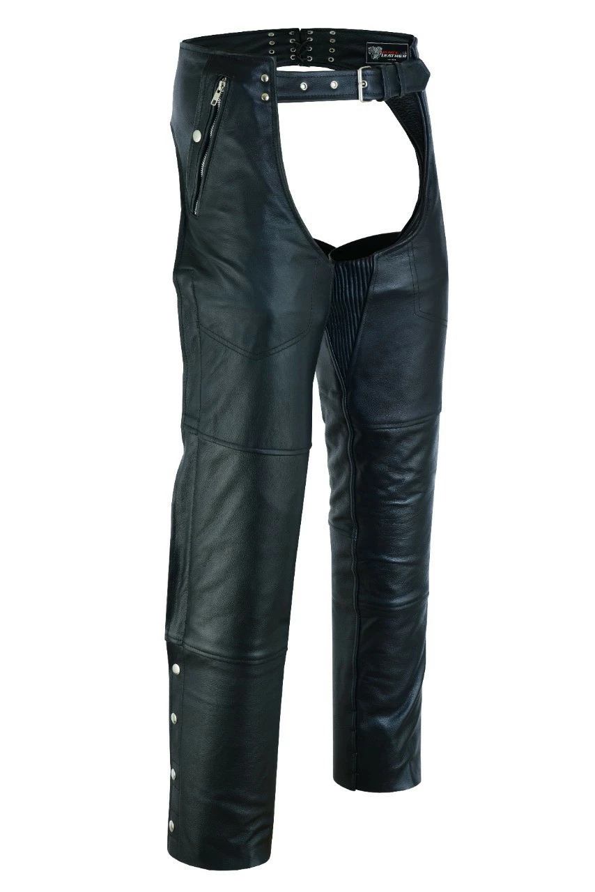 Vance Leather VL811S Men And Women Black Four Pocket Biker Leather Motorcycle Chaps 3 Vance Leather VL811S Men And Women Black Four Pocket Biker Leather Motorcycle Chaps