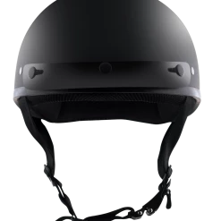 Detour Helmets D.O.T. Flat Black Half Helmet For Motorcycle Riders With Visor
