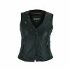 High Mileage HML1037B Womens Black Premium Cowhide Biker Motorcycle Leather Vest With Buckles -Motorcycle Helmets Shop 69203 63903.1661286552