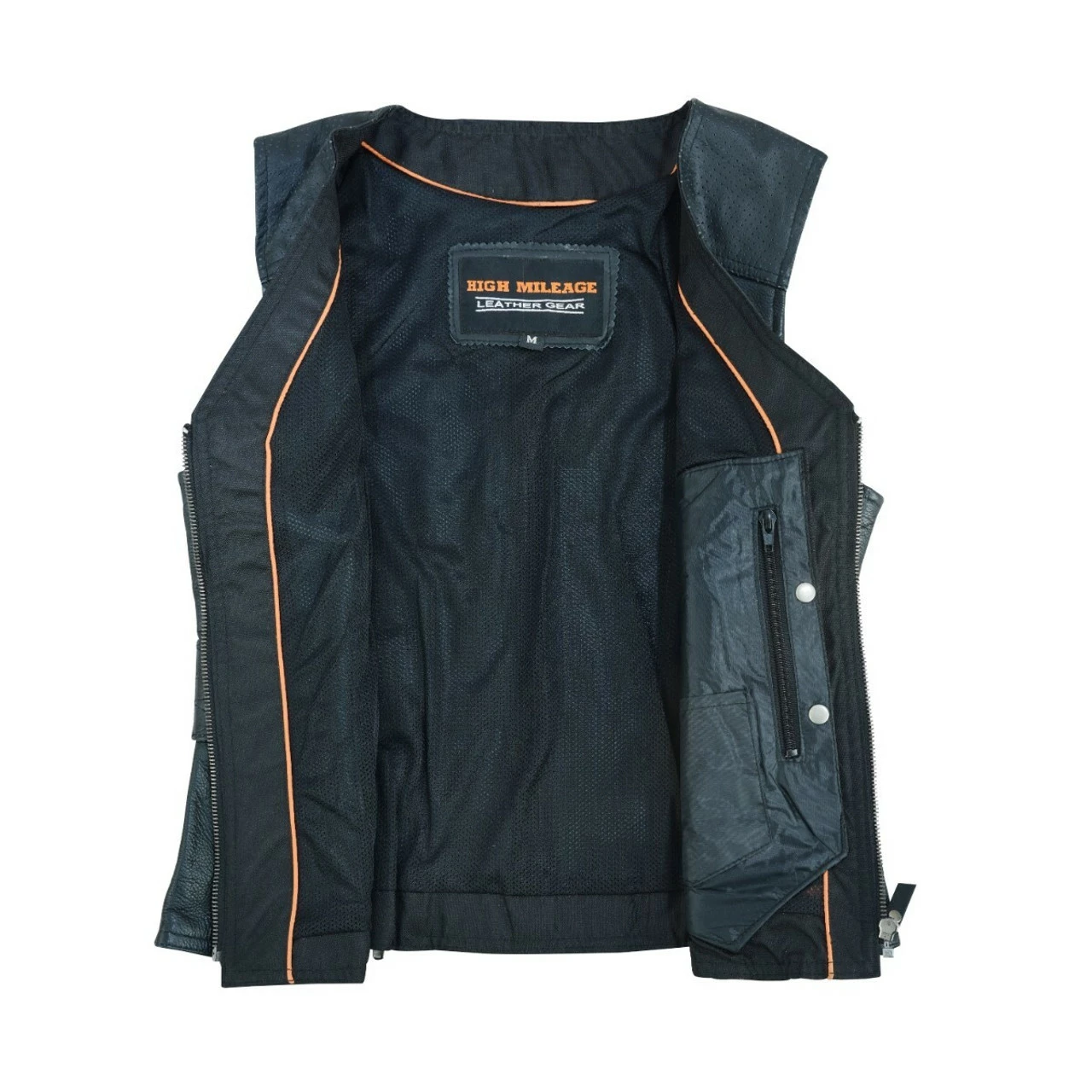 High Mileage HML1037B Womens Black Premium Cowhide Biker Motorcycle Leather Vest With Buckles 4 High Mileage HML1037B Womens Black Premium Cowhide Biker Motorcycle Leather Vest With Buckles - Image 2