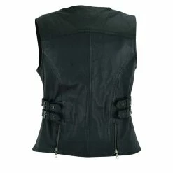 High Mileage HML1037B Womens Black Premium Cowhide Biker Motorcycle Leather Vest With Buckles 16 High Mileage HML1037B Womens Black Premium Cowhide Biker Motorcycle Leather Vest With Buckles -Motorcycle Helmets Shop 69206 29193.1661286555