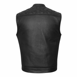 High Mileage HMM914P Men's Zipper And Snap Closure Leather Club Vest With Padding Quick Access With American Flag Liner -Motorcycle Helmets Shop 69507 52239.1661286390