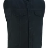 Vance VB919BK Men's Black Denim Collarless Motorcycle Vest -Motorcycle Helmets Shop 69780 00470.1661286322
